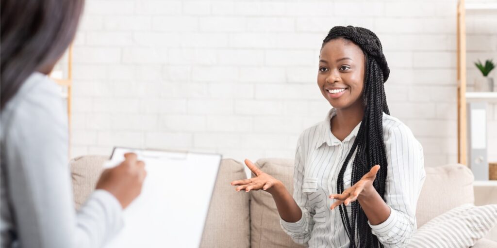 woman getting mental health treatment