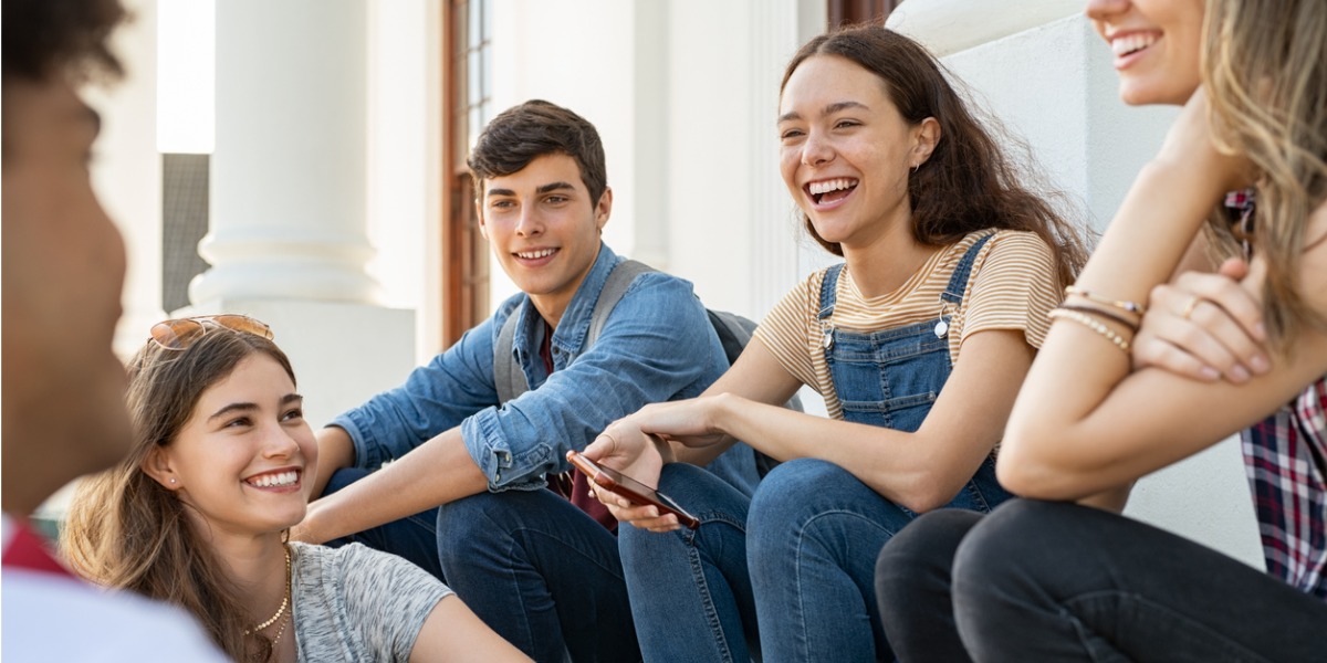 teens hanging out together