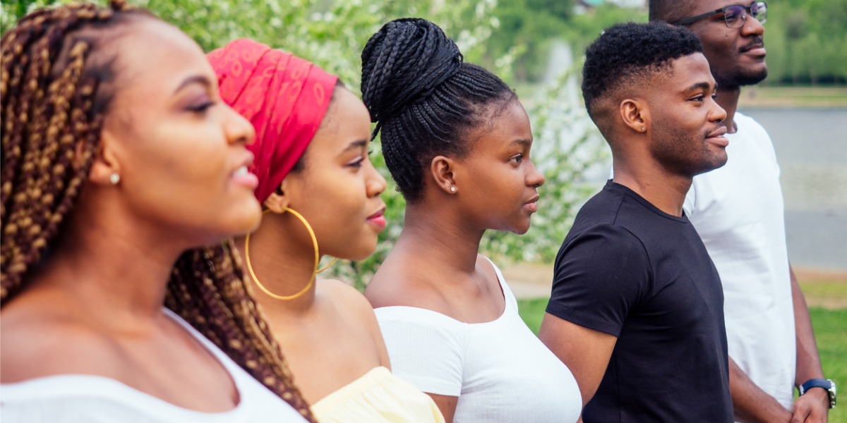 Four young black adults