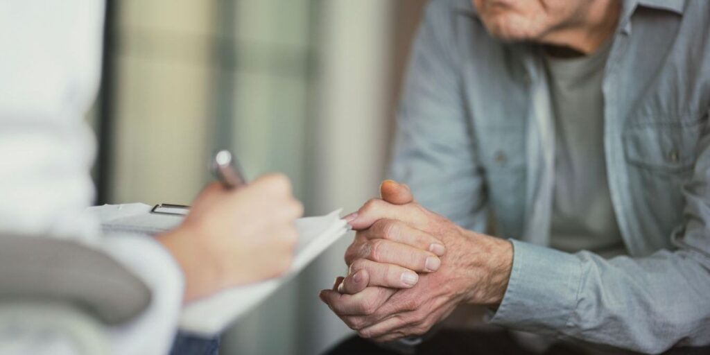 psychiatrist with a patient