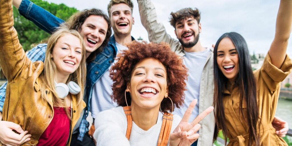 young adults happy together