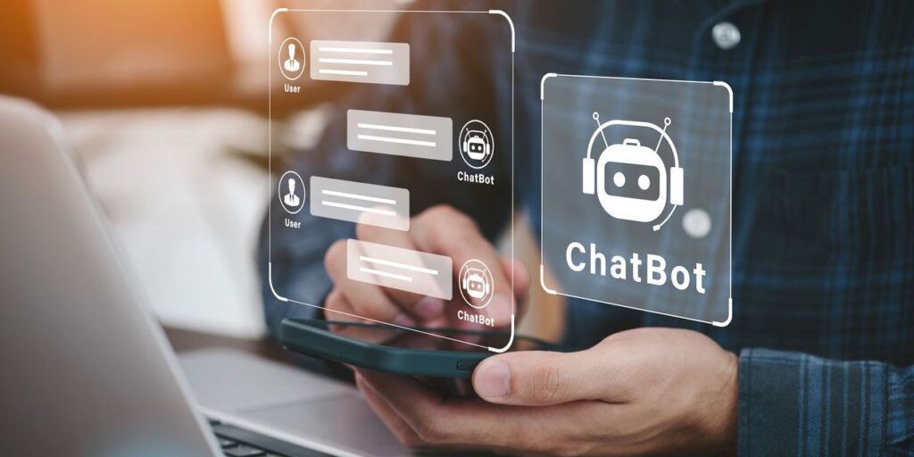 hand typing to answer an ai chat bot therapist
