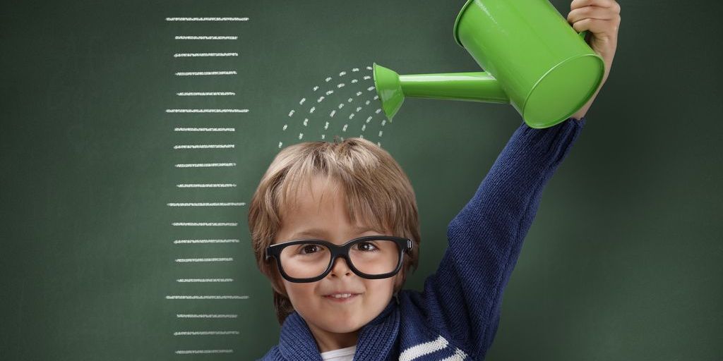 child being watered like a plant to represent opportunity to grow