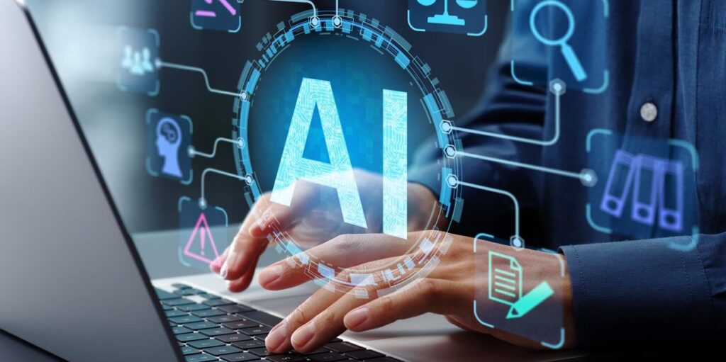 keyboard with someone inputting questions into ai chatgpt